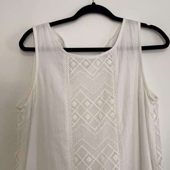 Mystree white lace vintage looking shoulder sleeve midi dress lightweight medium - Picture 2 of 6